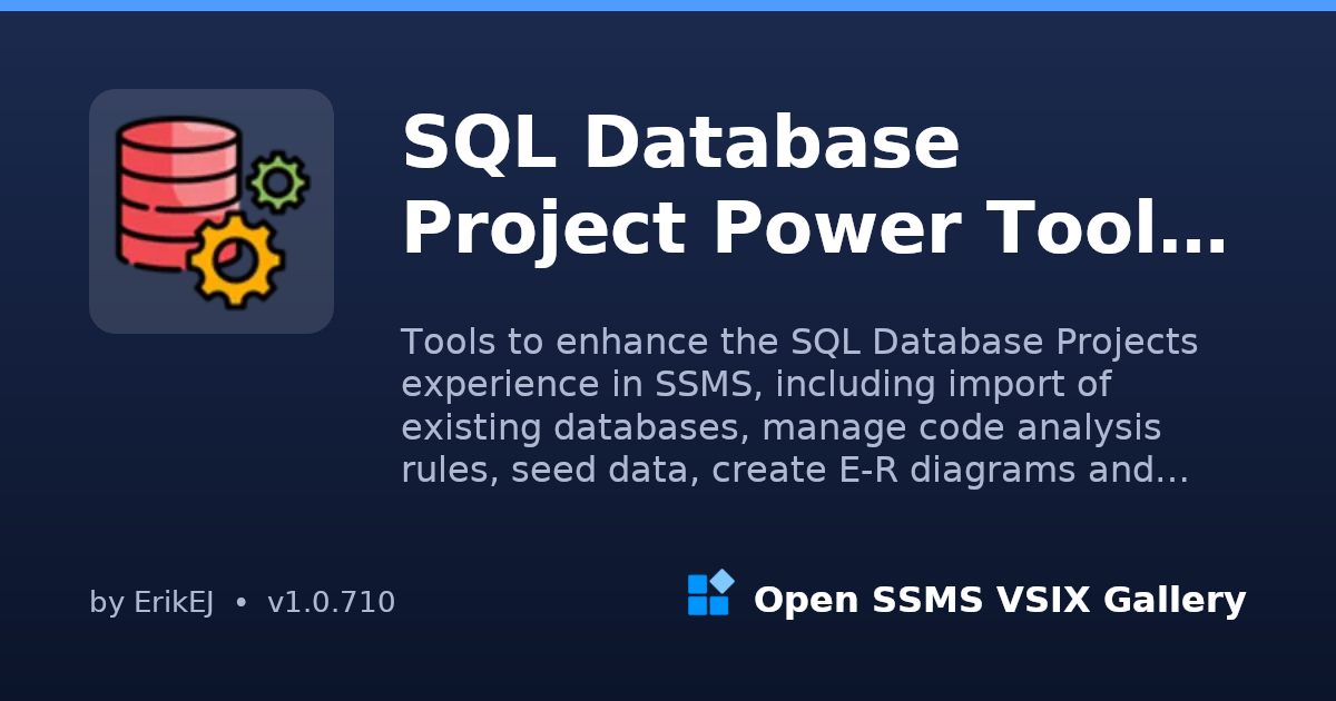SQL Database Project Power Tools for SSMS